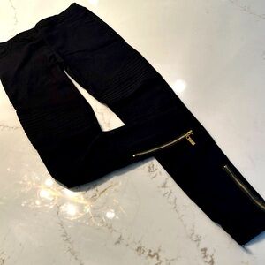 NWOT moto black stretch pants sexy zipper ankle One size fits all 6-10 leggings